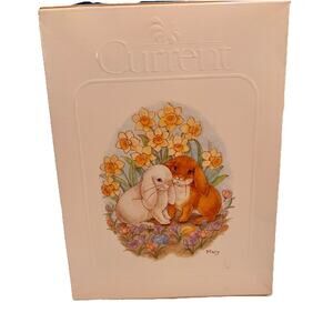 Vintage CURRENT INC Lop Eared Bunnies Blank Cards Set of 4 Easter Spring